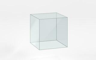 Empty glass showcase, 3d rendering. photo