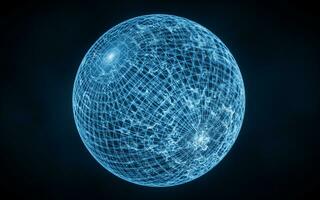 Wave particles with the shape of sphere, 3d rendering. photo