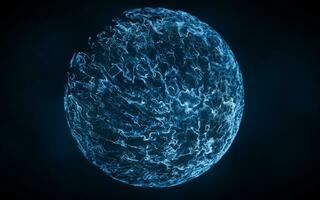 Wave particles with the shape of sphere, 3d rendering. photo