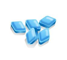 Blue erection pills. Vector illustration with shadow on a white background