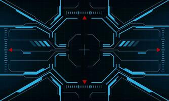 HUD sci-fi interface screen view blue geometric design virtual reality futuristic technology creative display vector