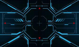 HUD sci-fi interface screen view blue geometric design virtual reality futuristic technology creative display vector