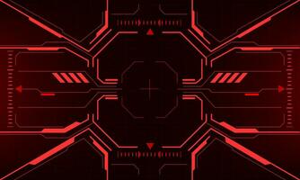 HUD sci-fi interface screen view red danger geometric design virtual reality futuristic technology creative display vector