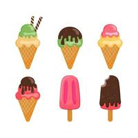 Ice cream vector illustration collection