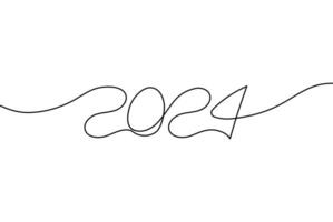 2024 one continuous line banner template vector illustration