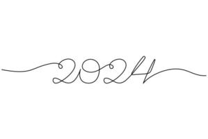 2024 one continuous line banner template vector illustration