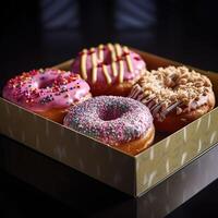 Realistic photo of Donut. Close-Up Food Photography. AI Generated