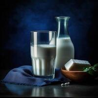 Realistic photo of Fresh Milk. Close-Up Food Photography. AI Generated