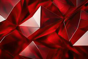 Abstract red background with crystal. 3d rendering, 3d illustration. Abstract background red diamond, AI Generated photo