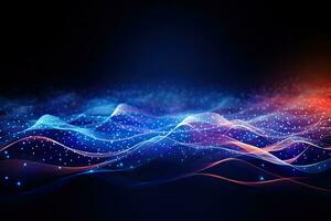 Abstract technology background with glowing lines and particles Illustration. Abstract Background Science Technology, AI Generated photo