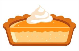 Pumpkin Pie Vector illustration, a whole pie, a slice, and a whole pie with a slice missing
