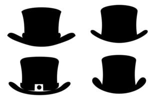 Top Hats Vector Silhouette.