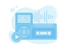 Radio is playing music concept flat illustration vector