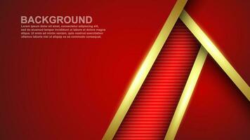 Abstract red color background overlapping gold line decoration layers with copy space for text. luxury style. Vector illustration