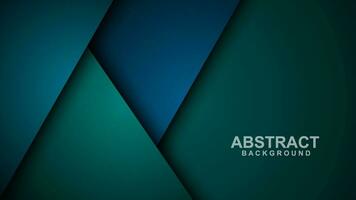 Turquoise green and blue background vector layers overlapping on dark space for background design