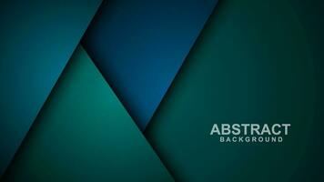 Turquoise green and blue background vector layers overlapping on dark space for background design