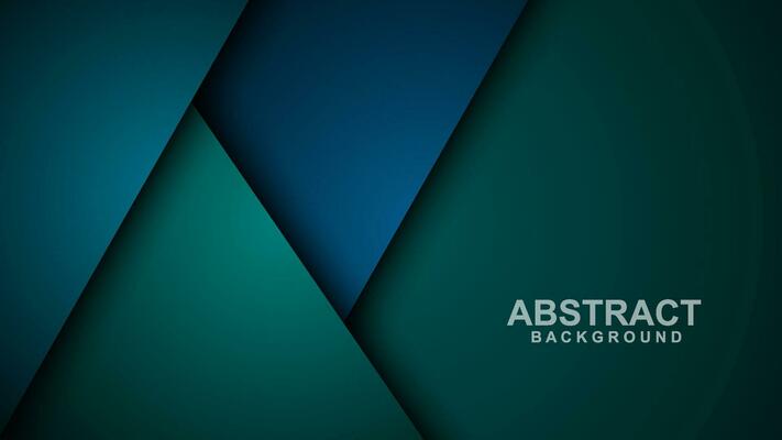 Turquoise green and blue background vector layers overlapping on dark space for background design