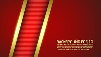 Abstract red color background overlapping gold line decoration layers with copy space for text. luxury style. Vector illustration