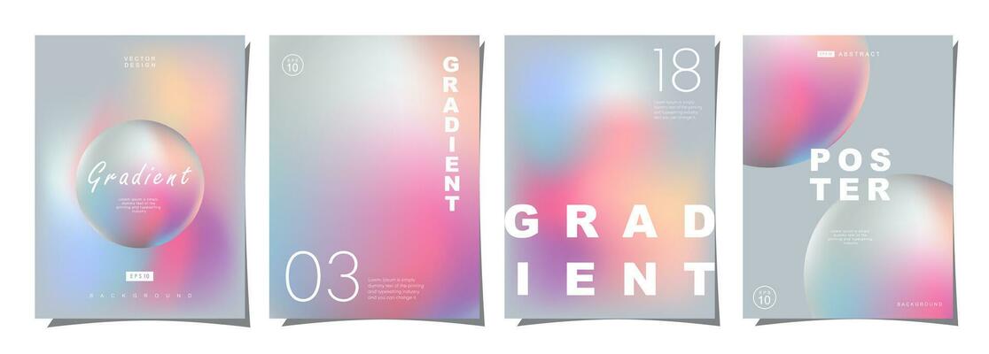 Set of creative covers or posters concept in modern style for corporate identity, branding, social media advertising, promo. Cover design template with dynamic gradients.