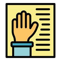 Hand vote icon vector flat
