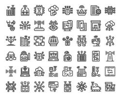 Internet of Things icons set outline vector. Security energy vector