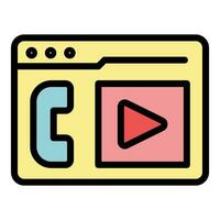 Web video call icon vector flat