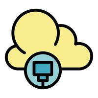 nube datos icono vector plano