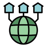 Global network icon vector flat
