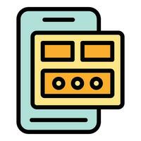 Phone online registration icon vector flat