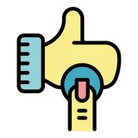 Thumb up review icon vector flat