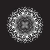 lujo ornamental mandala diseño fondo, lujo Boda invitación, ornamental floral esquina marco, negro antecedentes con línea mandala decoración, colorante vector