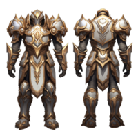 Fantasy knightly armor isolated on transparent background. 3d rendering, generative ai png