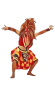 reog ponorogo danser , bujang Ganong Aan transparant achtergrond geïsoleerd vector illustratie, generatief ai png