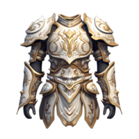 3D rendering of a fantasy knight with armor isolated on transparent background, generative ai png