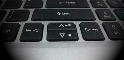 Close up of laptop keyboard photo