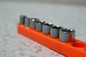 close up of torx socket set photo