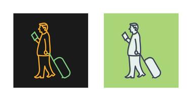 Walking with Luggage Vector Icon