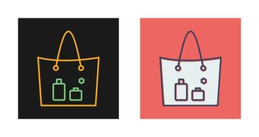 artículos en un icono de vector de bolsa