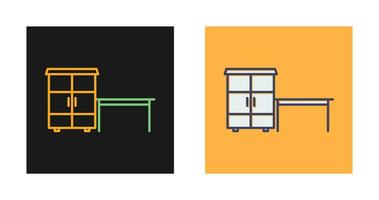 Table with Shelves Vector Icon