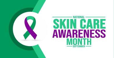September is National Skin Care Awareness Month background template. Holiday concept. use to background, banner, placard, card, and poster design template with text inscription and standard color. vector