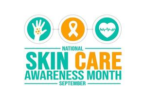 September is National Skin Care Awareness Month background template. Holiday concept. use to background, banner, placard, card, and poster design template with text inscription and standard color. vector