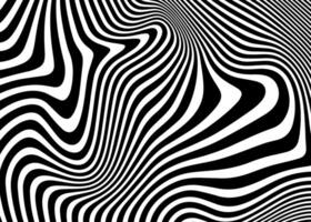 Abstract op art texture with wavy stripes. Creative background with distorted lines. Striped diagonal lines, design with distortion, vector template