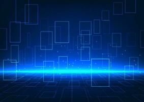 Metaverse technology background The polygonal shapes are stacked against each other and the background is a square grid with interesting elements. Refers to entering the virtual world vector