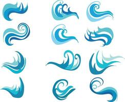 pack ocean water wave icon vector