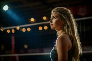 mujer vóleibol jugador. generar ai foto