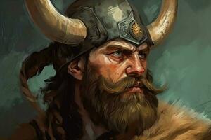 Viking portrait art. Generate AI photo