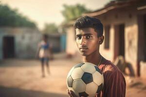 indio fútbol jugador. generar ai foto