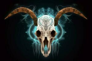 Bull skull american art. Generate Ai photo