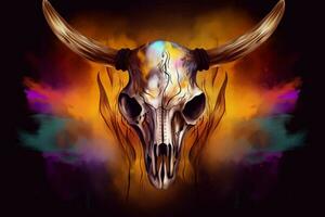 Bull skull american native. Generate Ai photo