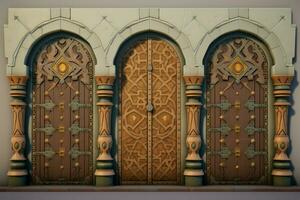 Morocco style door. Generate Ai photo